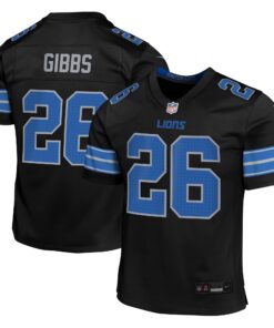 Jahmyr Gibbs Detroit Lions  Youth Alternate Player Game Jersey  Black
