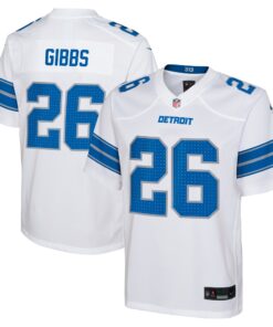 Jahmyr Gibbs Detroit Lions  Youth Player Game Jersey  White