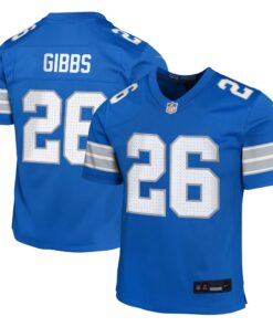 Jahmyr Gibbs Detroit Lions  Youth Team Player Game Jersey  Blue