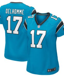Jake Delhomme Carolina Panthers  Women_s Retired Player Jersey  Blue