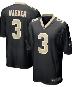 Jake Haener New Orleans Saints  Team Game Jersey   Black