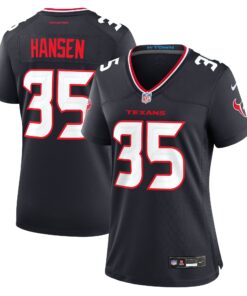 Jake Hansen Houston Texans  Women_s Team Game Jersey   Navy