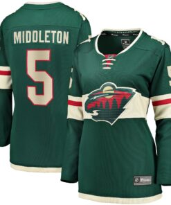 Jake Middleton Minnesota Wild Fanatics Women_s Home Breakaway Player Jersey  Green