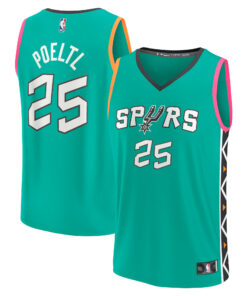 Jakob Poeltl San Antonio Spurs Fanatics Fastbreak Jersey - City Edition - Green