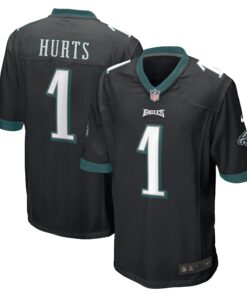 Jalen Hurts Philadelphia Eagles  Alternate Game Jersey  Black 1