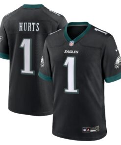 Jalen Hurts Philadelphia Eagles  Alternate Game Jersey  Black 2