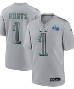 Jalen Hurts Philadelphia Eagles  Super Bowl LVII Patch Atmosphere Fashion Game Jersey  Gray