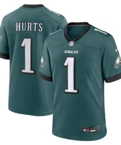 Jalen Hurts Philadelphia Eagles  Team Game Jersey  Midnight Green 1