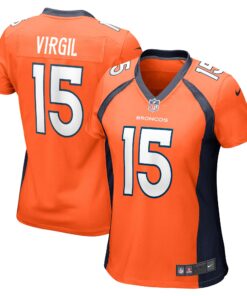 Jalen Virgil Denver Broncos  Women_s Game Player Jersey  Orange 1