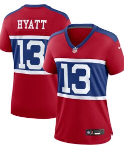 Jalin Hyatt New York Giants  Women_s Alternate Player Game Jersey  Century Red