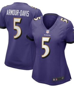 Jalyn ArmourDavis Baltimore Ravens  Women_s Game Player Jersey  Purple