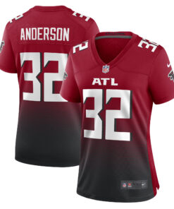 Jamal Anderson Atlanta Falcons  Women_s Retired Game Jersey  Red
