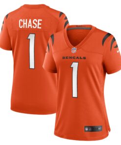 Ja_Marr Chase Cincinnati Bengals  Women_s Game Jersey  Orange