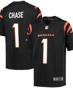 Ja_Marr Chase Cincinnati Bengals  Youth Game Jersey  Black