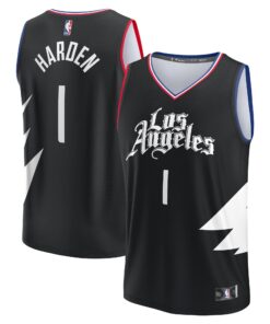 James Harden LA Clippers Fanatics Youth Fast Break Player Jersey - Statement Edition - Black