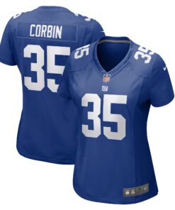 Jashaun Corbin New York Giants  Women_s Team Game Jersey   Royal