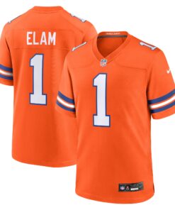 Jason Elam Denver Broncos  Mile High Collection 1977 Throwback Retired Player Game Jersey  Orange