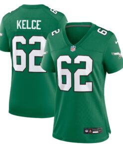 Jason Kelce Philadelphia Eagles  Women_s Player Jersey  Kelly Green 1