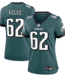 Jason Kelce Philadelphia Eagles  Women_s Team Game Jersey  Midnight Green