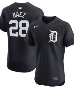 Javier Baez Detroit TigersAlternate Elite Player Jersey  Navy