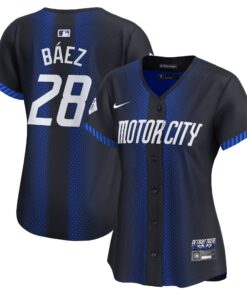 Javier Baez Detroit TigersWomen_s 2024 City Connect Limited Jersey  Navy