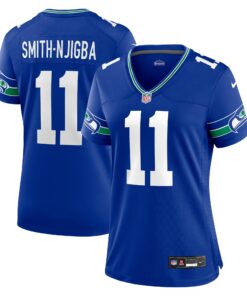 Jaxon SmithNjigba Seattle Seahawks  Women_s Throwback Player Game Jersey  Royal