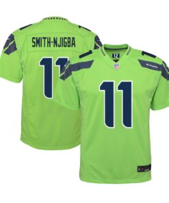 Jaxon SmithNjigba Seattle Seahawks  Youth Alternate Player Game Jersey  Neon Green