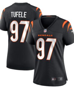 Jay Tufele Cincinnati Bengals  Women_s Game Player Jersey  Black
