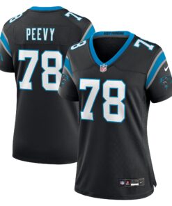 Jayden Peevy Carolina Panthers  Women_s  Game Jersey   Black