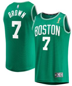 Jaylen Brown Boston Celtics Fanatics Youth 2024 NBA Finals Champions Fast Break Replica Player Jersey - Kelly Green - Icon Edition