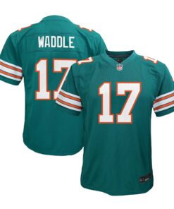 Jaylen Waddle Miami Dolphins  Youth Alternate Player Game Jersey  Aqua