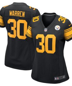 Jaylen Warren Pittsburgh Steelers  Women_s Alternate Game Jersey   Black