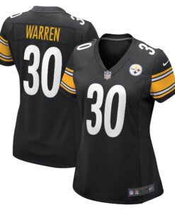 Jaylen Warren Pittsburgh Steelers  Women_s Game Player Jersey  Black