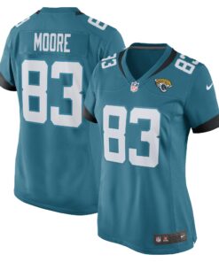 Jaylon Moore Jacksonville Jaguars  Women_s Game Player Jersey  Teal