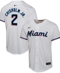Jazz Chisholm Jr. Miami MarlinsYouth Home Game Player Jersey  White
