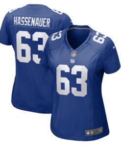 JC Hassenauer New York Giants  Women_s Team Game Jersey  Royal 1