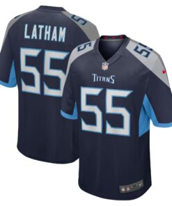 JC Latham Tennessee Titans  2024 NFL Draft First Round Pick Player Game Jersey  Navy
