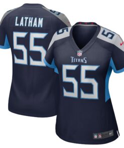 JC Latham Tennessee Titans  Women_s Team Game Jersey   Navy