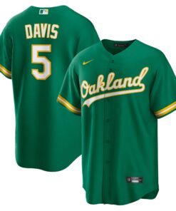 JD Davis Oakland AthleticsAlternate Replica Jersey  Kelly Green