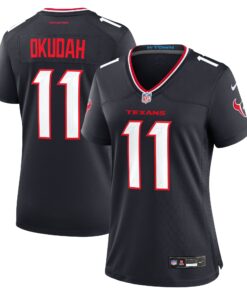 Jeff Okudah Houston Texans  Women_s Team Game Jersey   Navy