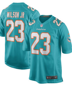 Jeff Wilson Jr. Miami Dolphins  Game Player Jersey  Aqua