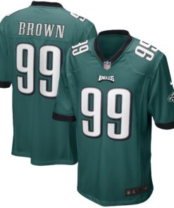 Jerome Brown Philadelphia Eagles  Game Retired Player Jersey  Midnight Green