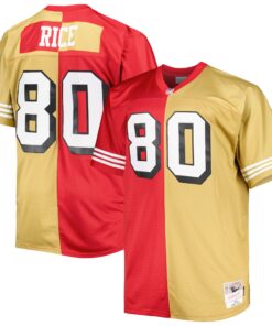 Jerry Rice San Francisco 49ers Mitchell amp Ness Big amp Tall Split Legacy Retired Player Replica Jersey  ScarletGold