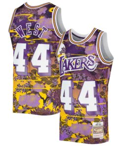 Jerry West Los Angeles Lakers Mitchell &amp Ness 197172 Hardwood Classics Lunar New Year Swingman Jersey - Purple