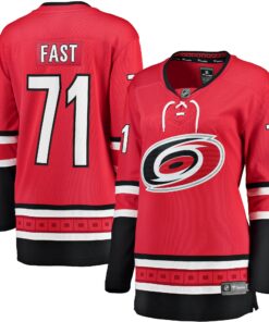 Jesper Fast Carolina Hurricanes Fanatics Women_s Alternate Breakaway Jersey  Red