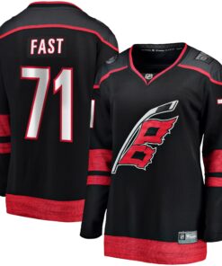 Jesper Fast Carolina Hurricanes Fanatics Women_s Home Breakaway Player Jersey  Black