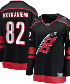Jesperi Kotkaniemi Carolina Hurricanes Fanatics Women_s Home Breakaway Player Jersey  Black