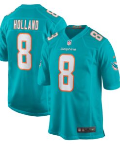 Jevon Holland Miami Dolphins  Game Player Jersey  Aqua
