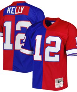 Jim Kelly Buffalo Bills Mitchell amp Ness 1990 Split Legacy Replica Jersey  RoyalRed