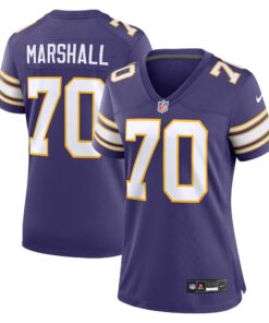 Jim Marshall Minnesota Vikings  Women_s Classic Retired Player Jersey  Purple